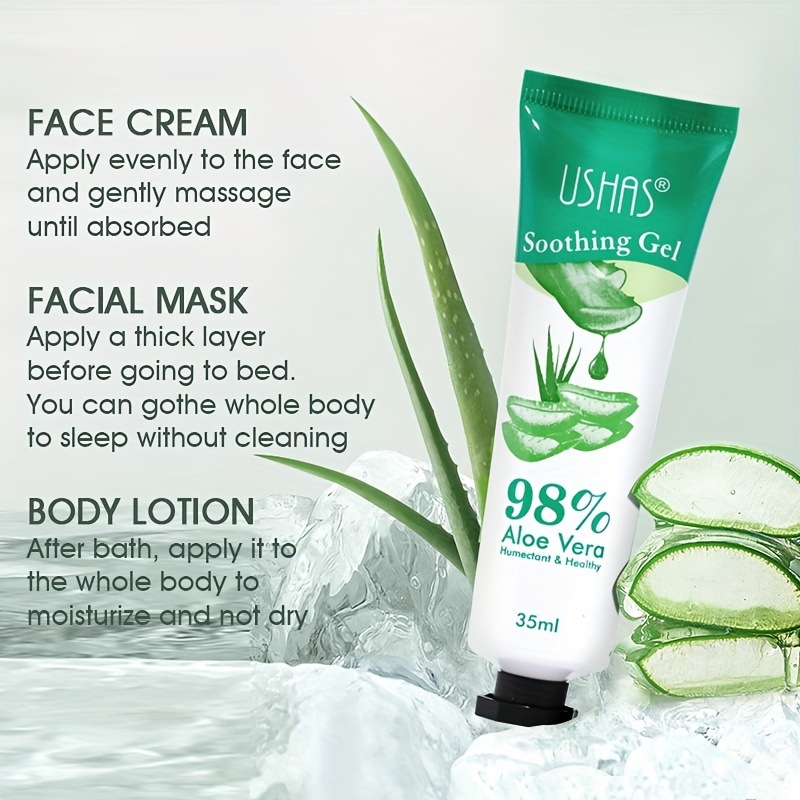 El lugar transfronterizo de USHAS incluye gel de limpieza profunda, gel de aloe vera, exfoliante, gel facial, hidratante