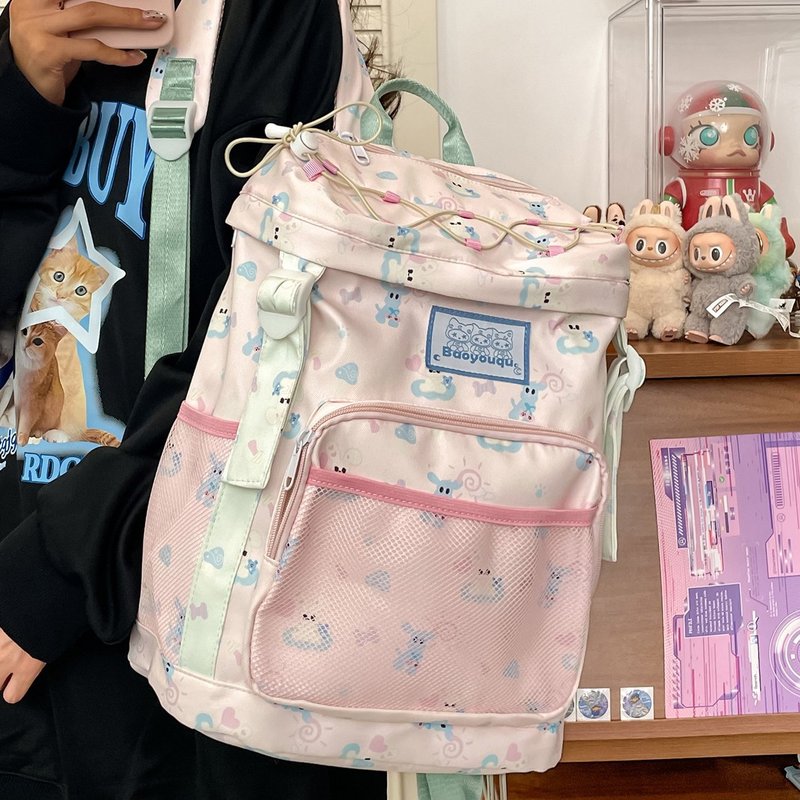 高颜值星星双肩包2025女士新款学生包初中高中大容量背包可爱卡通|undefined