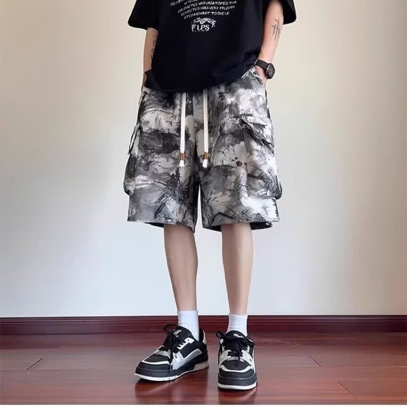 Summer New Men's Shorts Casual Workwear Trendy Tie-Dye American Style Trendy Brand Youth Sports Casual Pants