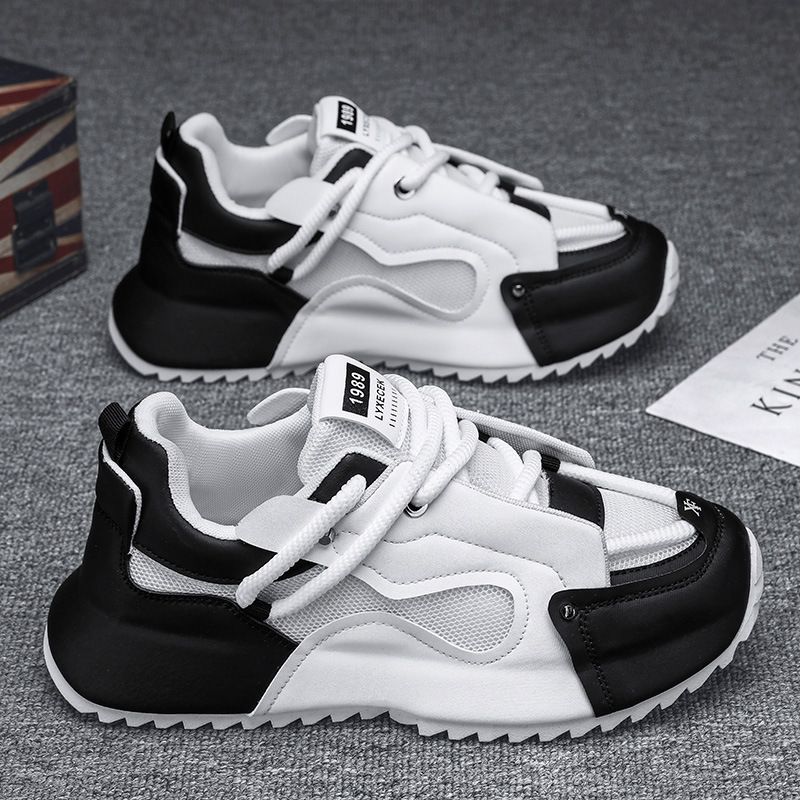 Xiyin Dropshipping Extra Large Men's Shoes All-Inclusive Sole Sports Shoes New Mesh Casual Shoes Thick Sole Inner Heightening Dad Shoes
