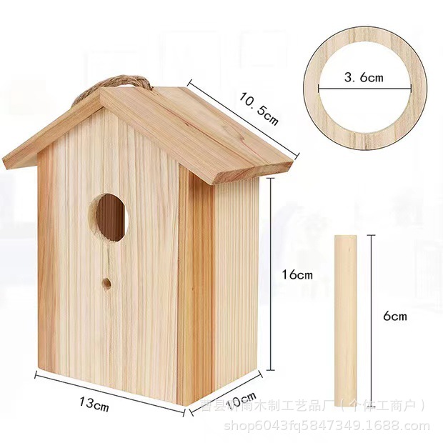Nuevo nido de pájaro de madera Alimentador al aire libre con ventosa Nido de pájaro Nido de pájaro Nido de pájaro de bricolaje Alimentador de casa de pájaro de graffiti
