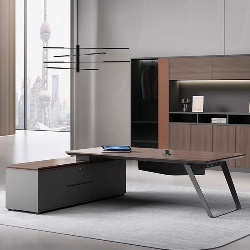 Mesa del presidente, mesa de oficina moderna, mesa y silla, mesa de computadora, jefe, muebles de oficina para una sola persona