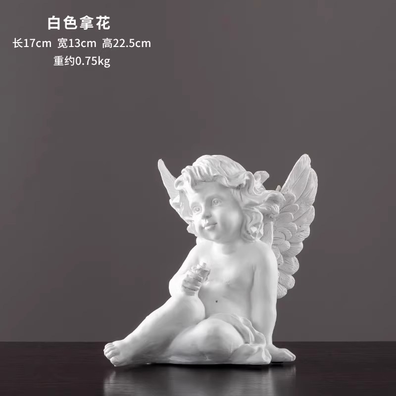 Europa retro niña ángel figura decoración artística artesanía escultura de yeso modelo decoración