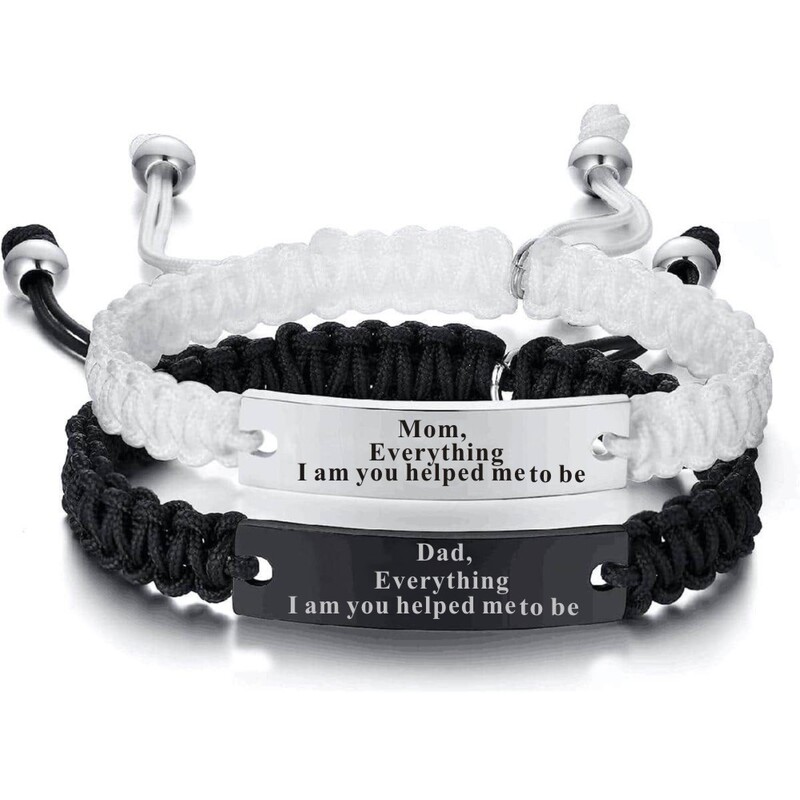 Stainless Steel Woven Bracelet Stainless Steel Curved Plate Hollow Engraving Family Woven Adjustable Bracelet suit