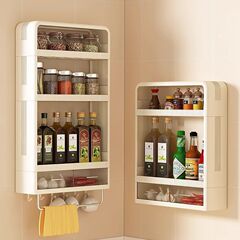 キッチンラック調味料多層多機能調味料穴なし壁掛け式壁家庭用収納棚