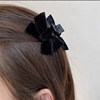 Black hairgrip with bow, summer bangs, crab pin for princess, hair accessory