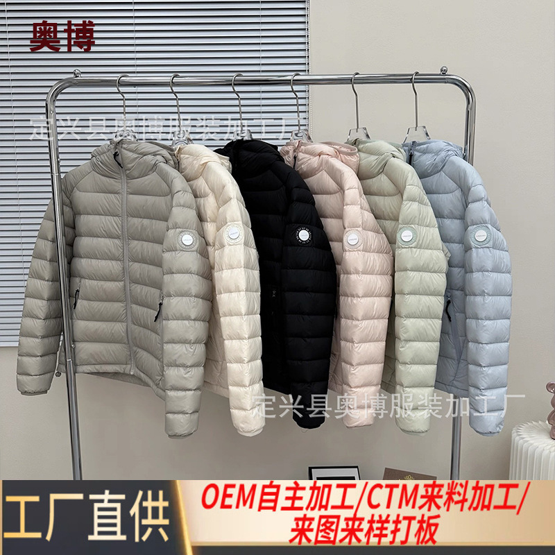 Cross-Border New Style Lightweight Simple Cotton Jacket Hot Sale Hooded down Cotton Coat Wholesale Fashionable Warm Striped Cotton Clothing for Women