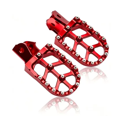 Motorcycle Off-Road Vehicle Cnc Modified Parts, Colorful Aluminum Alloy Round Front and Rear Footrests, Universal Parts for Cross-Border Trade (Motosiklet ləvazimatları və aksesuarları) - red