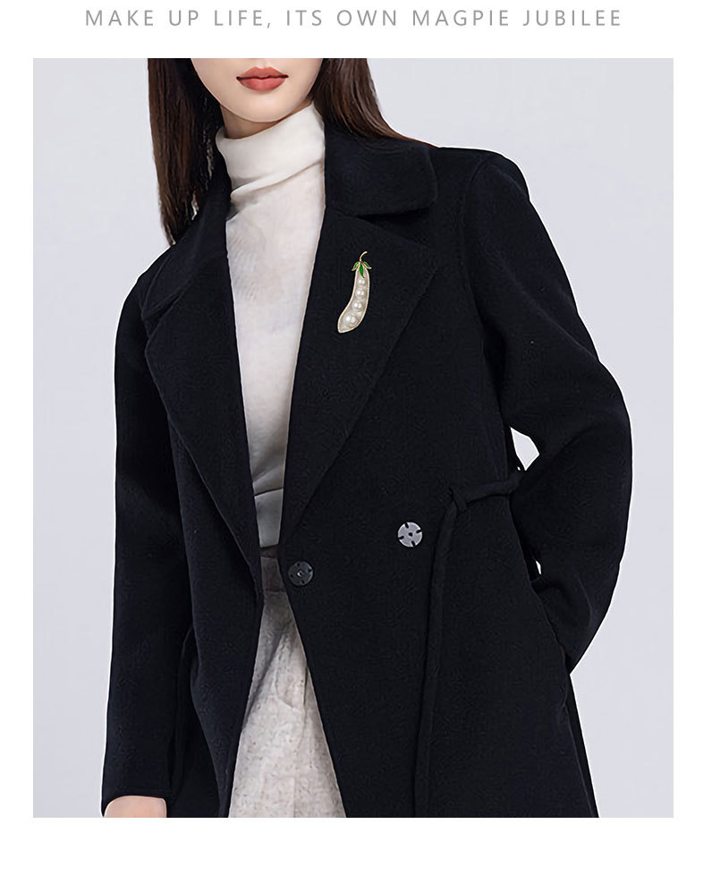 新款时尚创意豌豆胸针小众高级感轻奢植物胸花装饰大衣