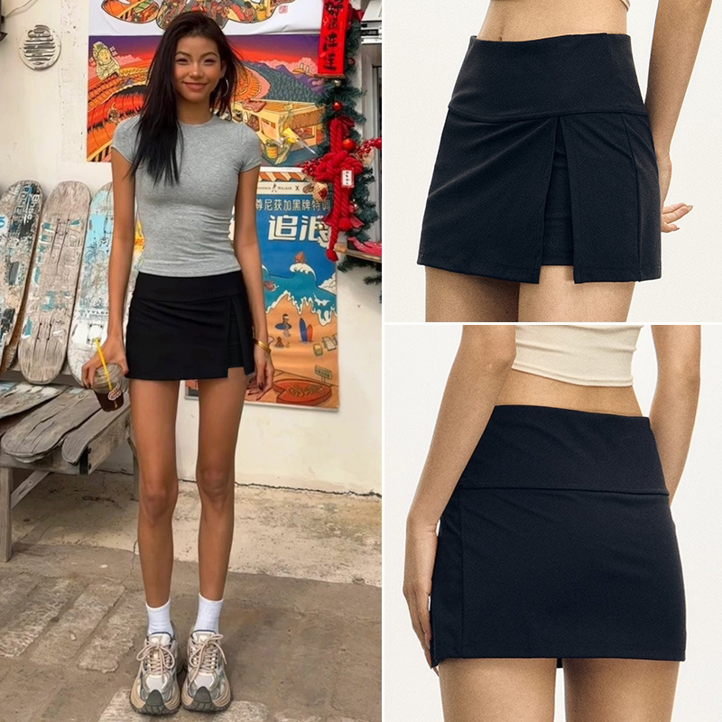 Badminton Tennis Skirt for Women, Summer Anti-Exposure Slit Sports Short Skirt, Casual Running Fitness Yoga Skirt Pants Badminton Tennis Skirt for Women, Summer Anti-Exposure Slit Sports Short Skirt, Casual Running Fitness Yoga Skirt Pants