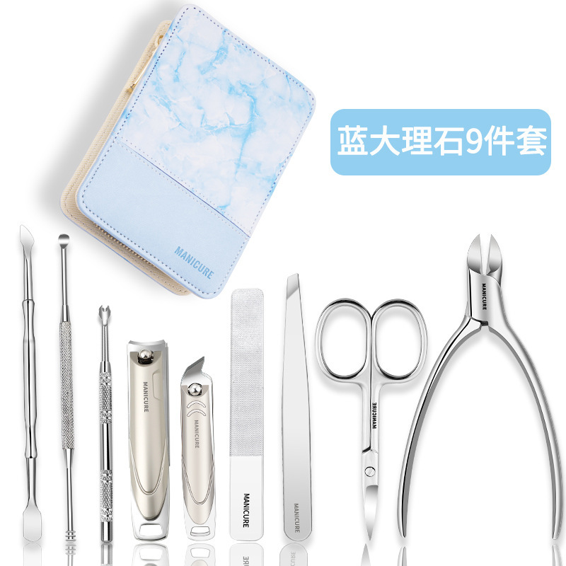 Kit de cortador de uñas a prueba de salpicaduras herramientas de pinza de uñas pedicura pinza de zanja de uñas pinza de garganta de piel muerta empuje inclinado boca doble cabeza