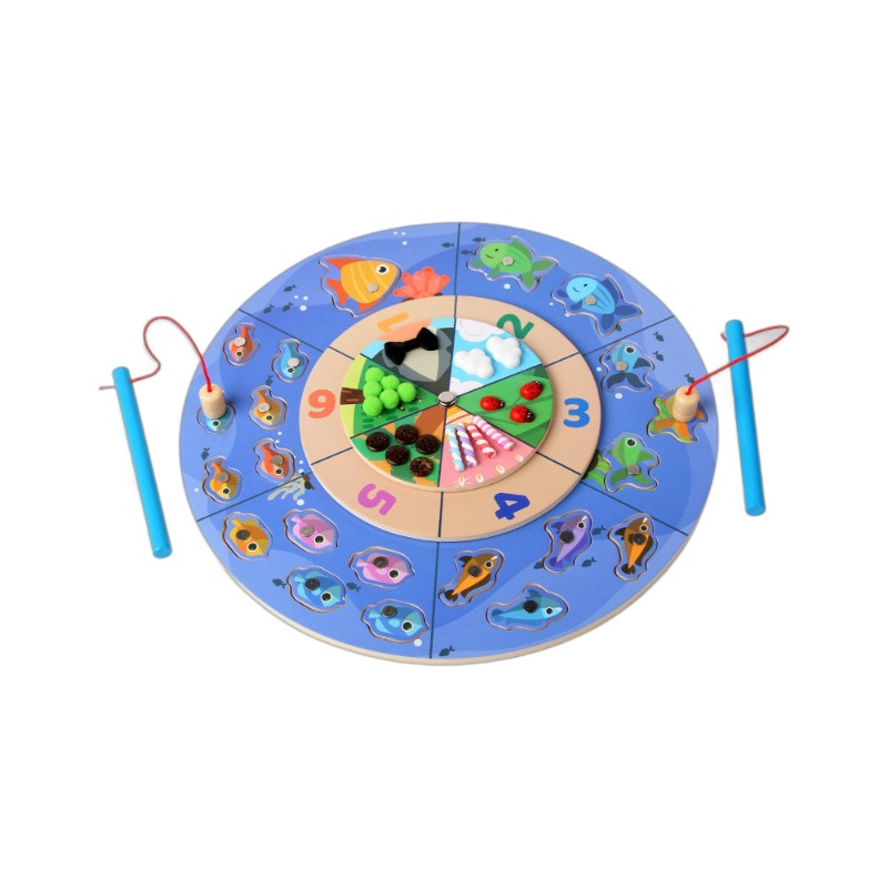 Juguetes de plataforma giratoria de pesca digital magnética multifuncional para niños pequeños Educación temprana Desarrollo educativo Regalos para bebés Interacción entre padres e hijos