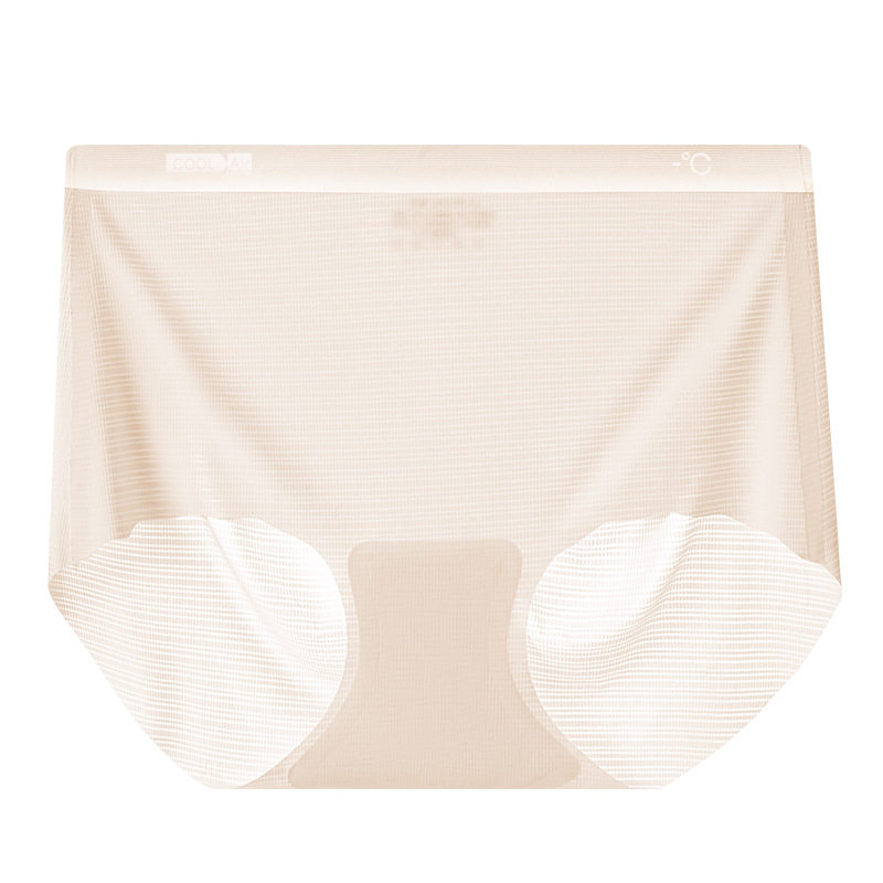 Calzoncillos de cintura media delgados de verano para mujer, pantalones antibacterianos y transpirables para niña, ropa interior de mujer sin costuras de seda de hielo de secado rápido