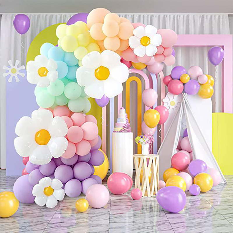Cross Border Flower Daisy Balloon suit Arch Wreath suit Macaron Candy Color Girl Birthday Party Dress