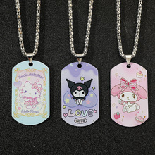 三丽鸥凯蒂猫库洛米美乐蒂UV彩印不锈钢吊坠项链COS漫展女孩配饰