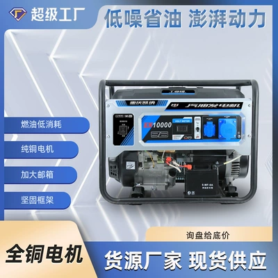 Cross-Border Gasoline Generator Small Outdoor Portable 3Kw5Kw High-Power Household Generator Set 220V