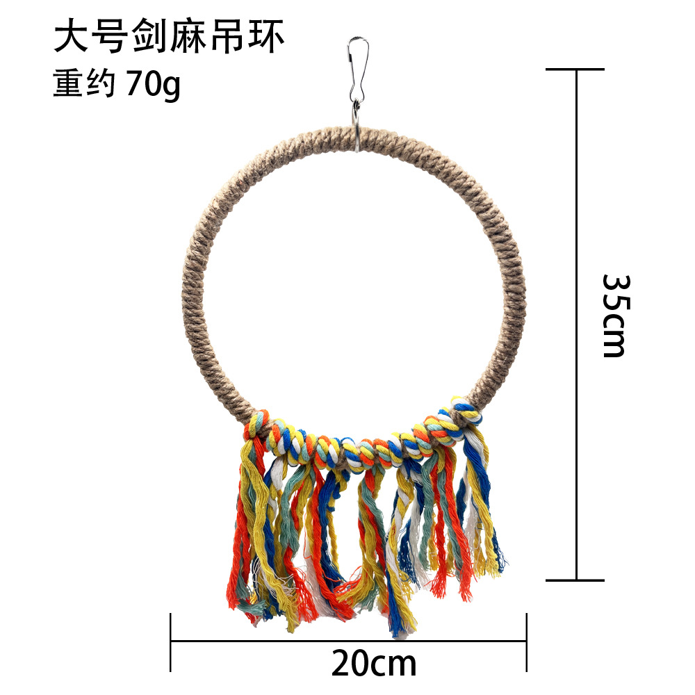 Loro juguetes columpio creativo anillo de sisal piel de tigre peonía Xuanfeng mordisqueando anillo colgante de escalada accesorios para jaulas de pájaros suministros