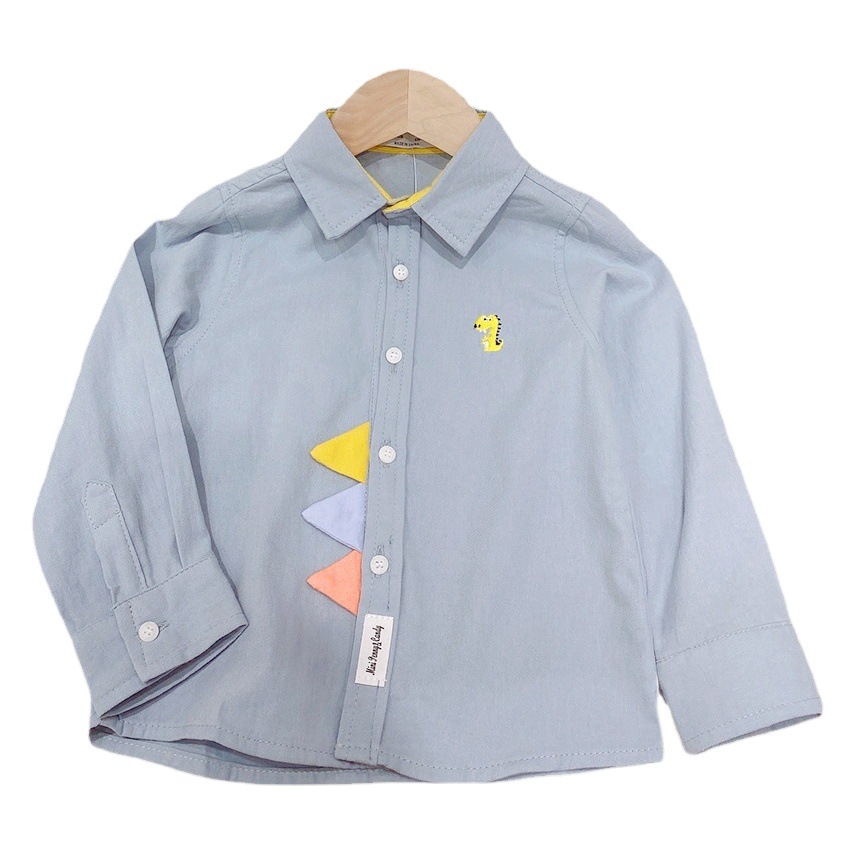 Camisa de manga larga de color sólido para niños 2023 primavera nuevos niños medianos y grandes estilo coreano ropa para niños bebé primavera y otoño camisa moda para niños