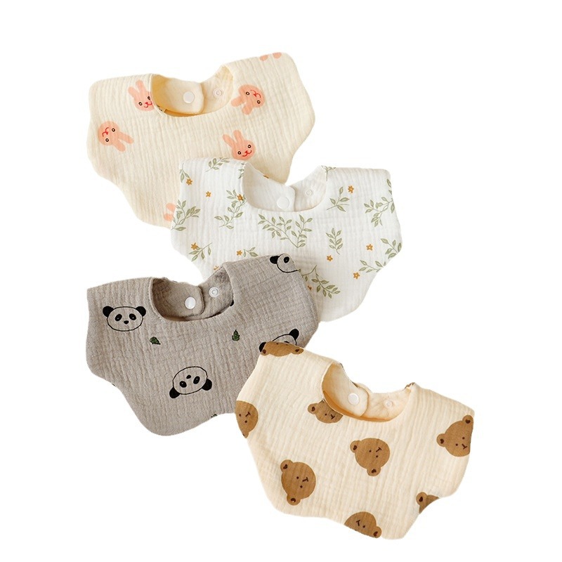 아기 거즈 침받이, 베이비 A형 통기성 순면 턱받이, 신생아용 ins 턱받이, 배 보호용