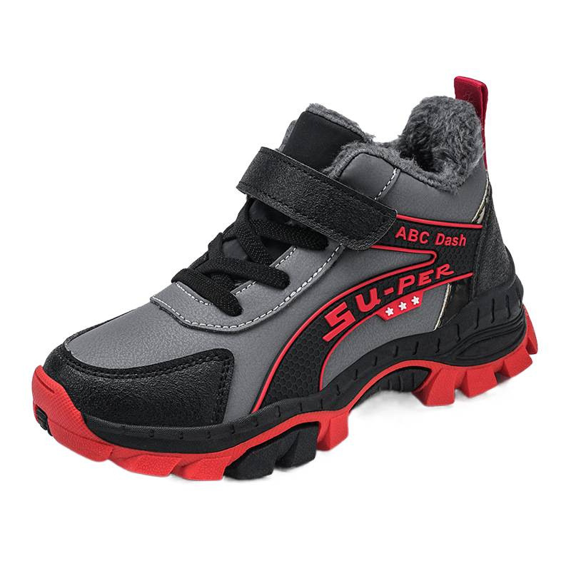 Invierno de niños zapatos de montaña de niños botas de algodón de niños zapatos de algodón grueso y zapatos deportivos de algodón para niños antideslizantes y resistentes al desgaste