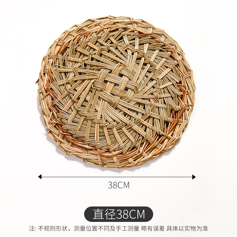 Al por mayor bolos al vapor almohadilla de aguja de pino almohadilla de hierba redonda tejida a mano cabeza de bolos al vapor cojín de jaula pequeña cojín de bolos de paleta