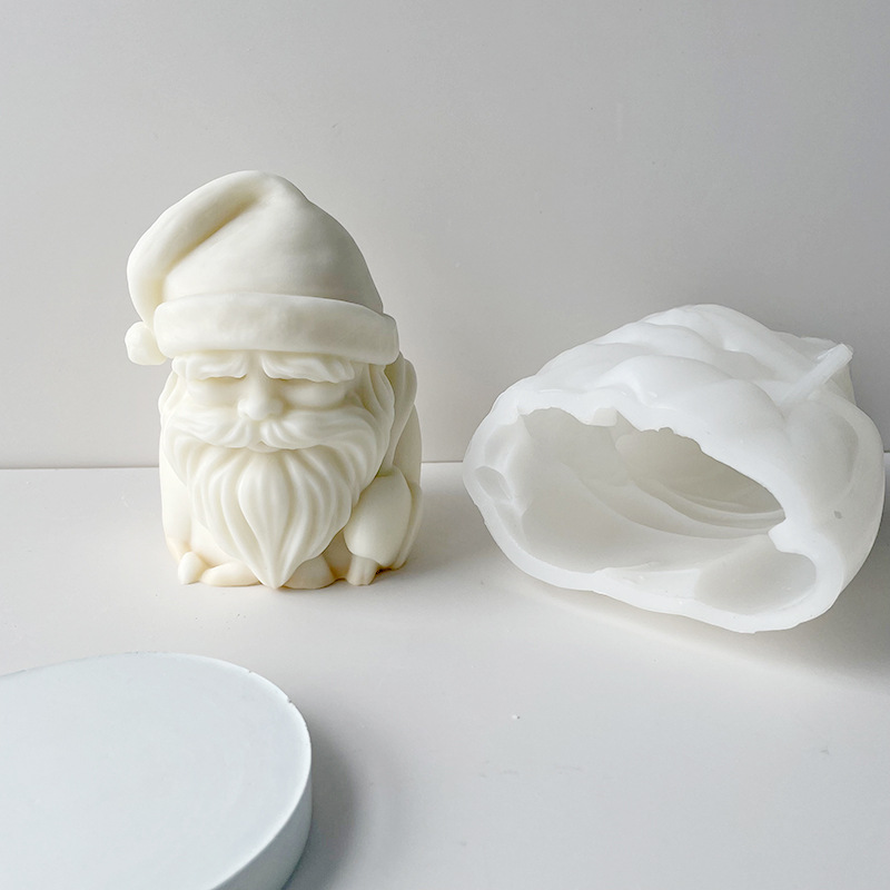 Jiahuimei Santa Claus vela molde DIY Navidad aromaterapia vela jabón hecho a mano regalo molde de silicona