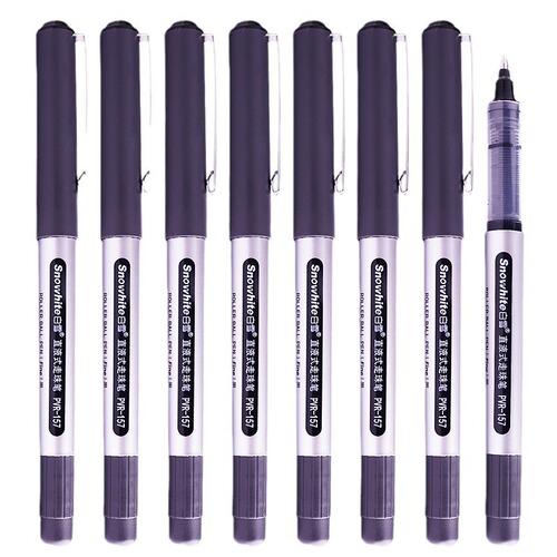 White Snow 157 Ballpoint Pen 0.7mm Black Bold Straight Liquid Ink Pen Office Accounting Thick Tip General Writing Pen