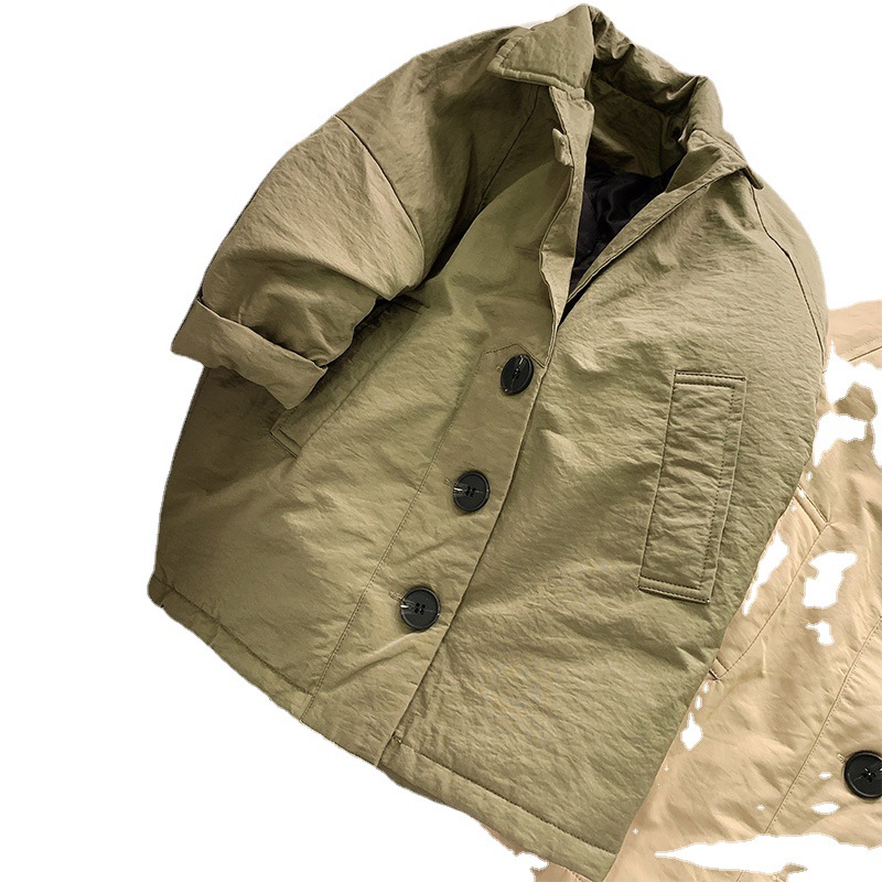 Gabardina de algodón para niños de media longitud de estilo coreano 2024 primavera y otoño para niños y niñas gabardina acolchada ropa infantil personalizada