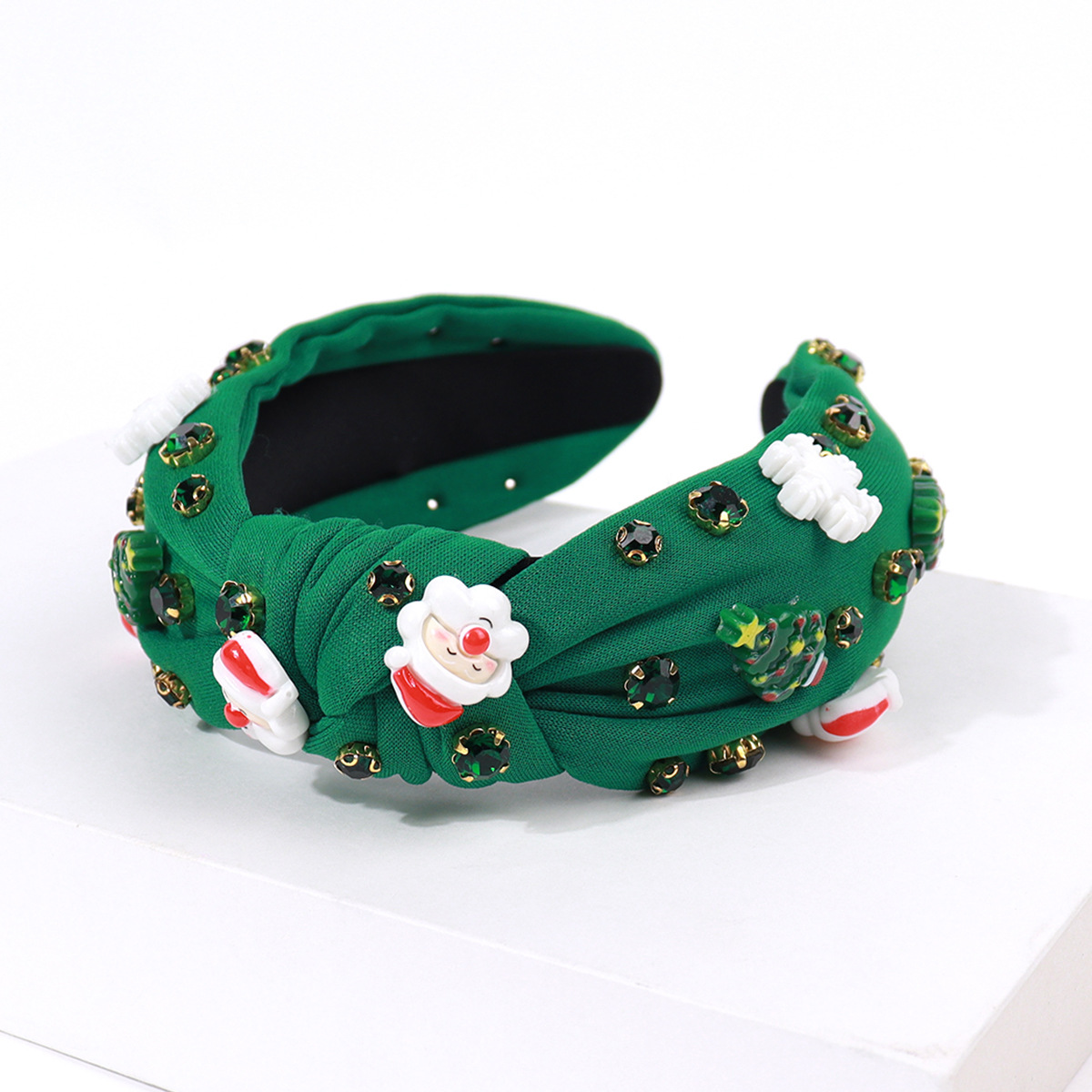 Kerst haarband met knoop versierd met strass en parels_voghion.com