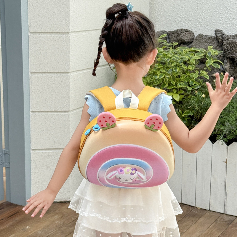Jardín de infantes, mochila para niños de clase media y pequeña, caricatura lindo pequeño pastel, mochila para niños y niñas, nueva mochila para niños