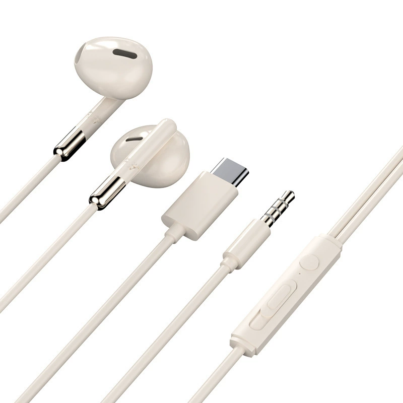 Цифровые проводные внутриканальные наушники Type-C с кабельным управлением, HiFi, глубокий бас
