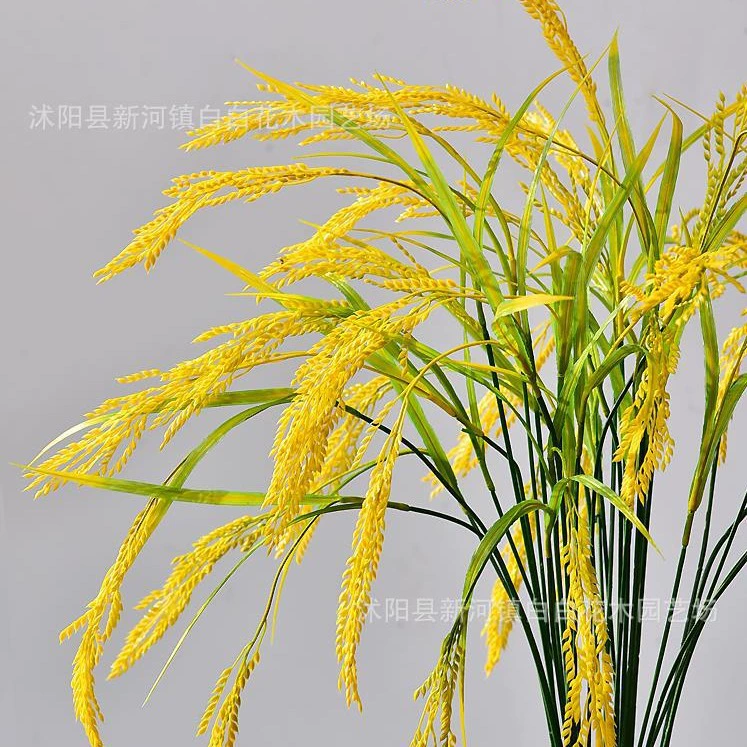 Моделирование рисовых колосьев риса, пластиковые цветы, поддельные цветочные украшения, сушеные колосья пшеницы, букеты в гостиной