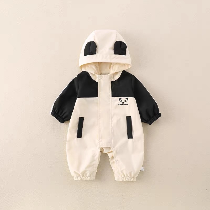 Baby clothes, autumn wear, outerwear, onesies, cute panda windbreakers for toddlers, spring and autumn hooded jackets