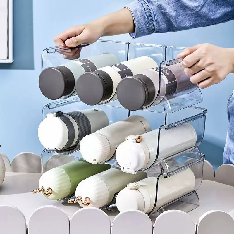 Прозрачная акриловая подставка для стаканов для воды Многослойная наложенная полка для бутылок для воды