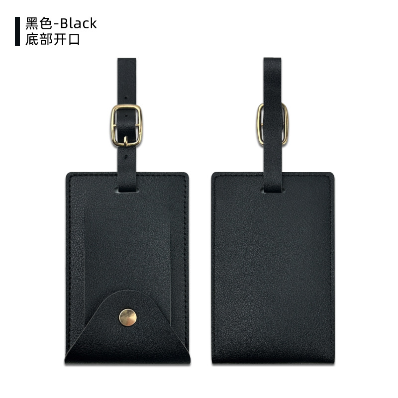 Transfronterizo spot pu doble cara gruesa tarjeta de embarque de cuero dorado cierre cuatro cierre puede fijar logotipo con tarjeta de papel tarjeta de equipaje