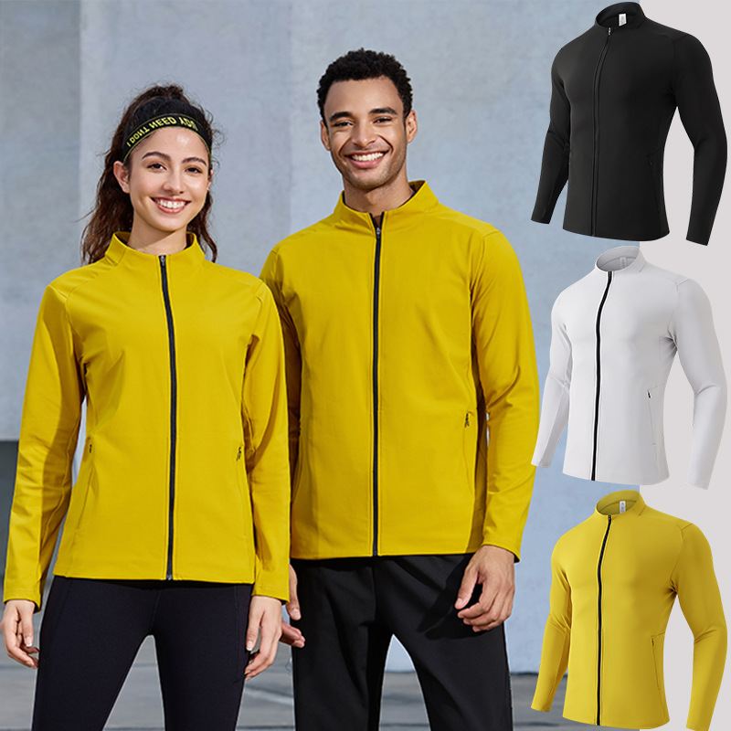 Unisex Zip-Up Training Jacket – Quick-Dry Breathable Workout Top For Outdoor Sports – Lightweight Fall/Winter Activewear In Trendy Colors_voghion.com