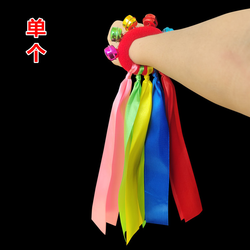Pulseras elásticas con cintas de seda para niños, accesorios de danza y ejercicios matutinos de jardín de infancia