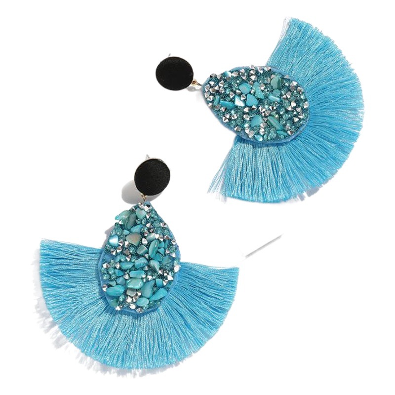 Pendientes de borla en forma de gota europea y americana popular pendientes de borla personalidad exagerada accesorios de fábrica