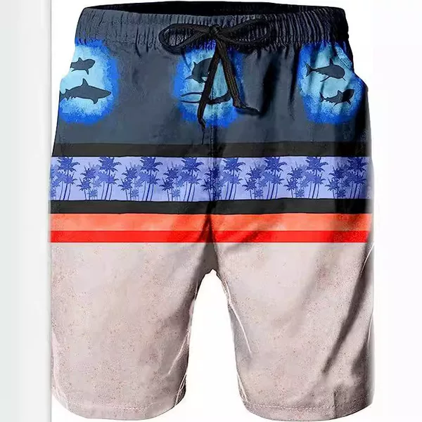 Hawaiian Cross-Border Beach Shorts Men's Shorts Sports Pants Quick-Drying European and American 3D Digital Print Pattern