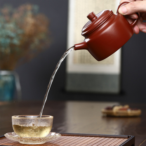 Yixing Teapot Famous Handmade Dezhong Teapot Raw Mineral Dahongpao Zisha Teapot Kung Fu Tea Set One Piece Dropshipping