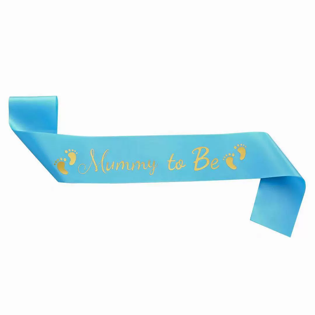 [跨境欧美迎婴派对准妈妈绶带礼仪带 Mommy to be烫金腰带脚印肩带]