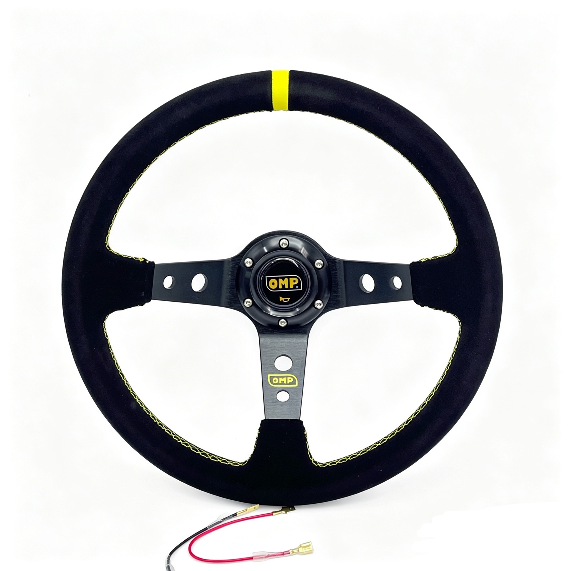 In-Stock Wholesale Omp Black Suede Deep Concave Classic Racing Steering Wheel Car Steering Wheel