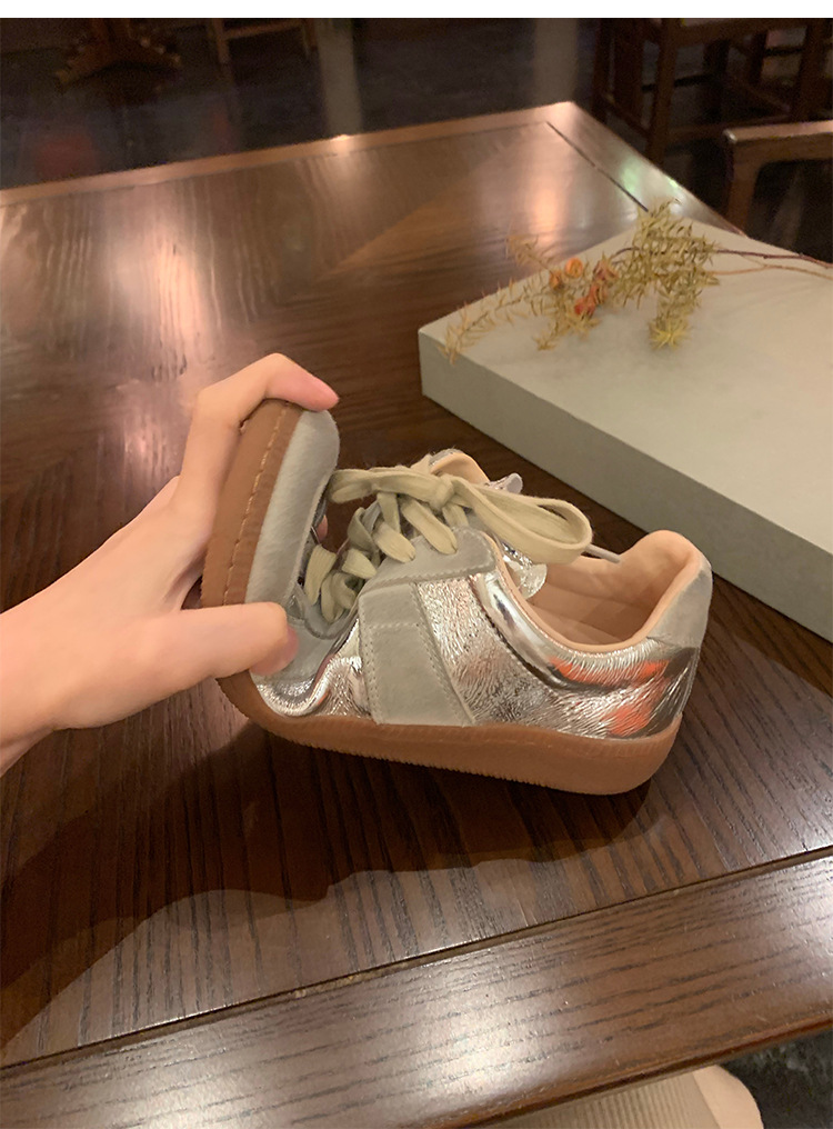 Versión de cuero de vaca ~ versión coreana de cuero de cor correa casual zapatos deportivos ligeros transpirables de suela gruesa zapatos Gump