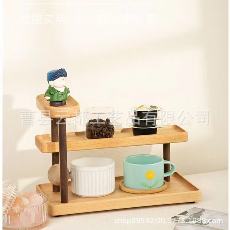 Spot multi-layer storage rack solid wood kitchen countertop spice…
