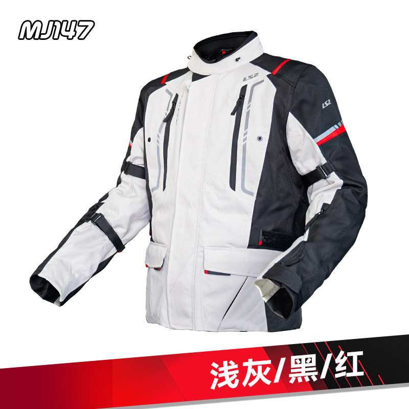 LS2 ropa de motocicleta de malla para hombres y mujeres, ropa de carreras de motocicleta de cuatro estaciones, ropa de tracción a prueba de caídas y transpiración MJ147