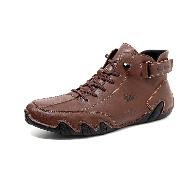Bốt Martin nam cổ cao dáng ngắn, mũi tròn, đế bằng, phong cách thường ngày — C8008 màu kaki, C8008 màu xám, C8008 màu đen, F8008 Màu xanh lá cây chi tiết 39