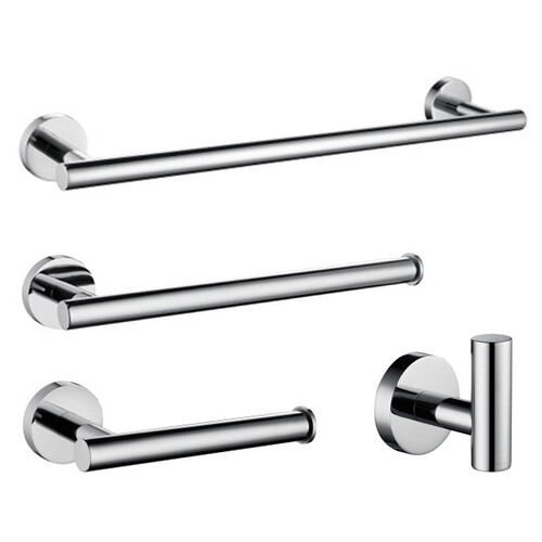 Cross-border 304 stainless steel bathroom towel rack set bathroom hardware pendant toilet paper holder bright towel bar
