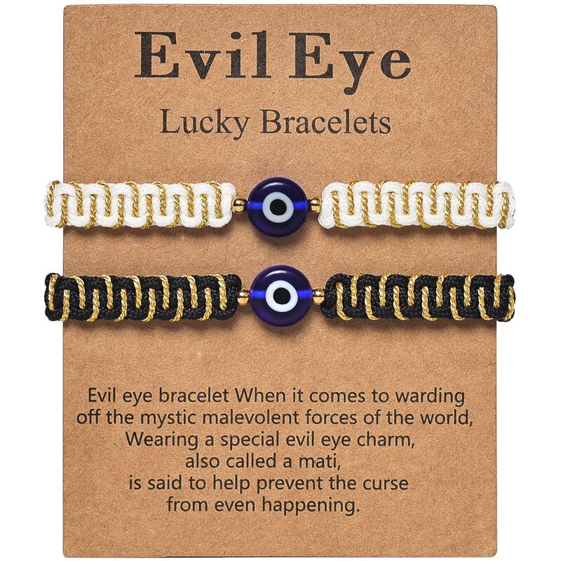 Amazon's New European and American Style Pure Handmade Devil's Eye Bracelet with Jade Thread, Fashionable Unisex Couple's Jewelry