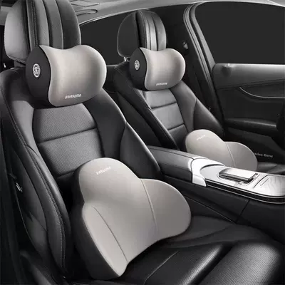 Foam Lumbar Support Cushion, Seat – Headrest - black-gray-headrest