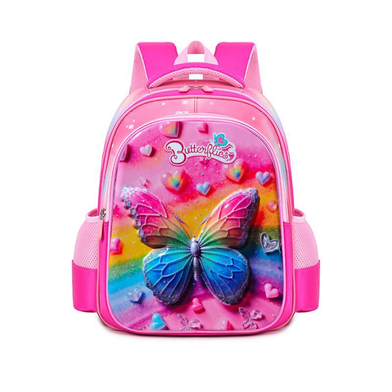 Nueva mochila escolar de dibujos animados mochila escolar 3D para estudiantes de escuela primaria 1-3 grado mochila de tela rabu súper ligera hombro para reducir la carga y proteger la columna